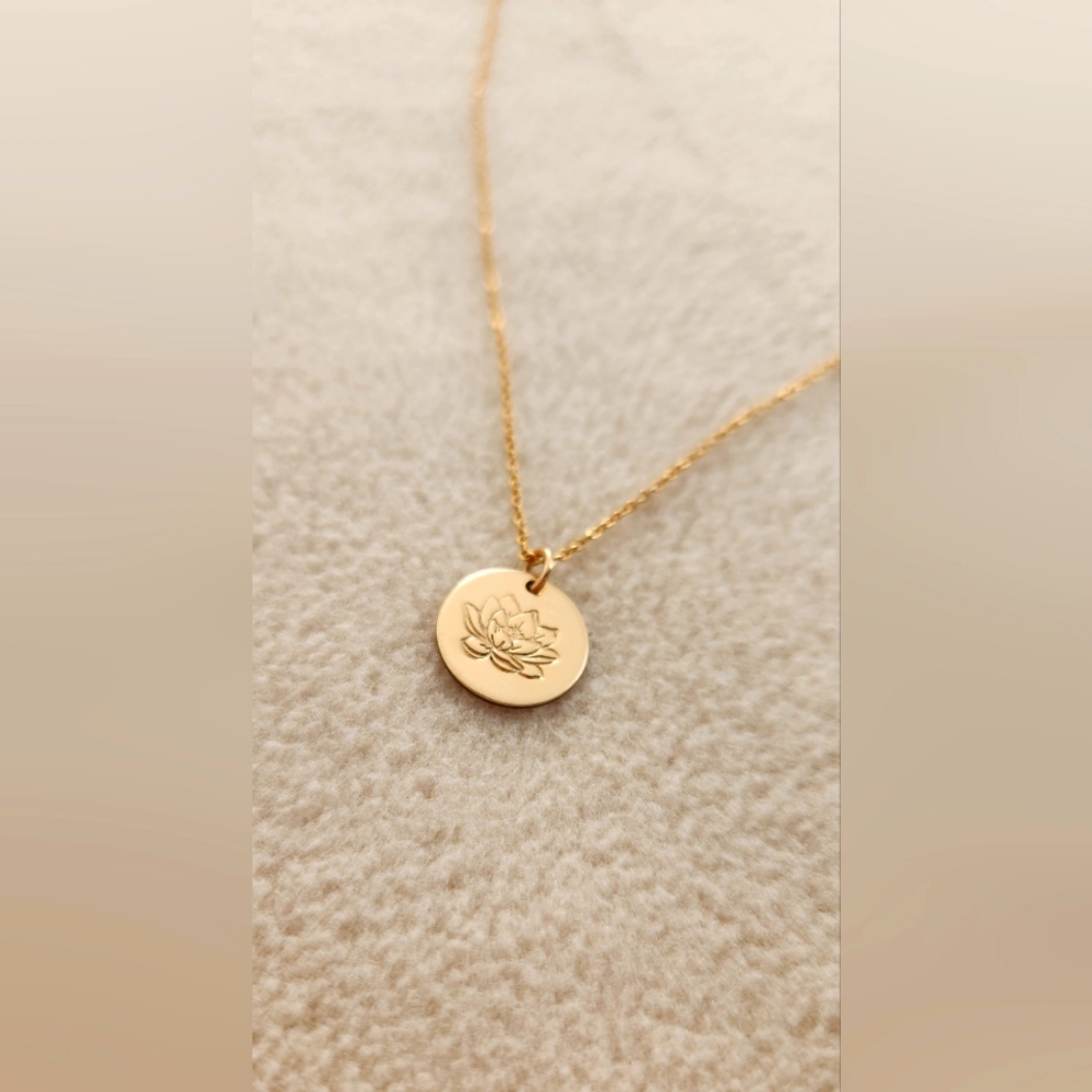 Gold Lotus Flower Necklace